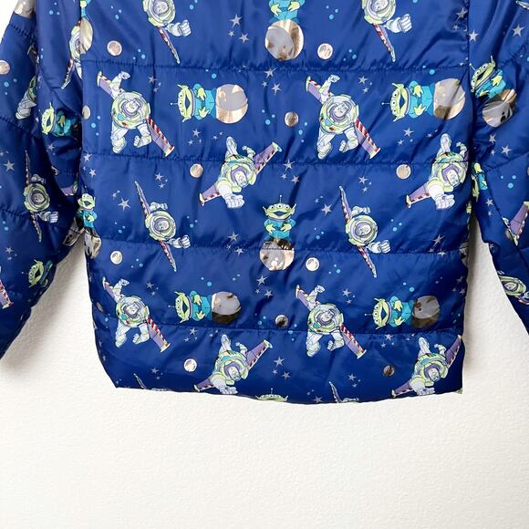 [Disney] Toy Story Buzz Lightyear Lightweight Puffer Jacket Space Aliens Sz 7-8 - Picture 4 of 12